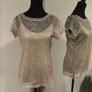 Elegant Sequin Mesh Top